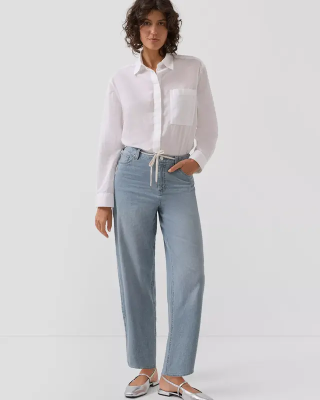 S. Oliver Barrel Pants, Striped - Blue