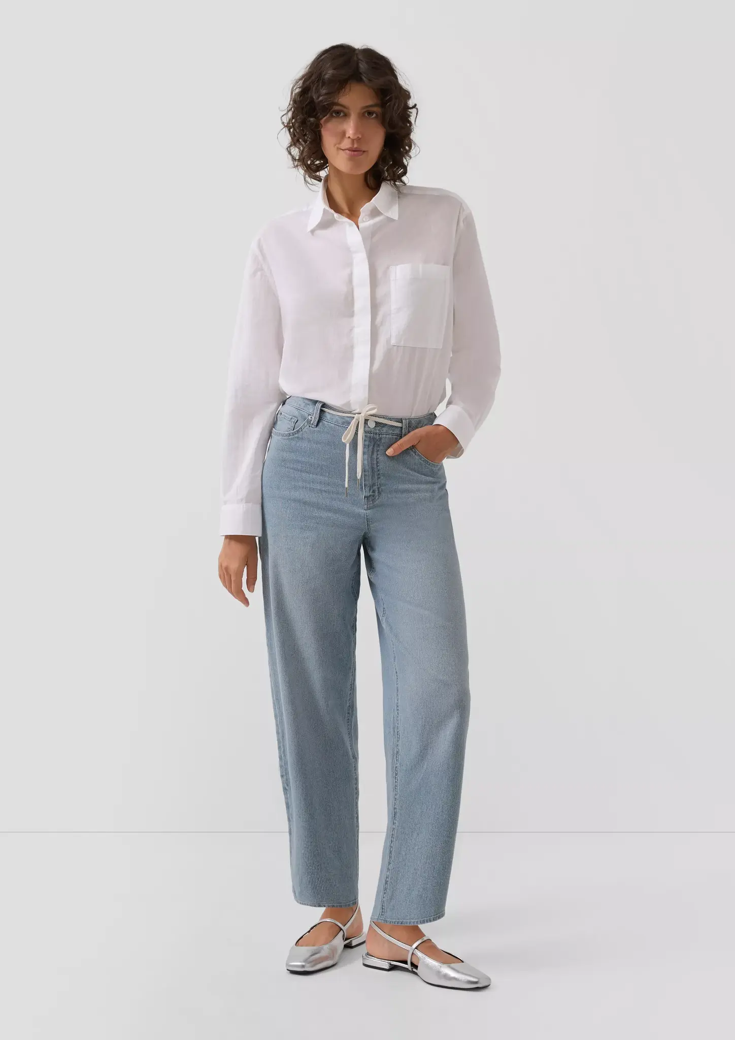 S. Oliver Barrel Broek Gestreept - Blue