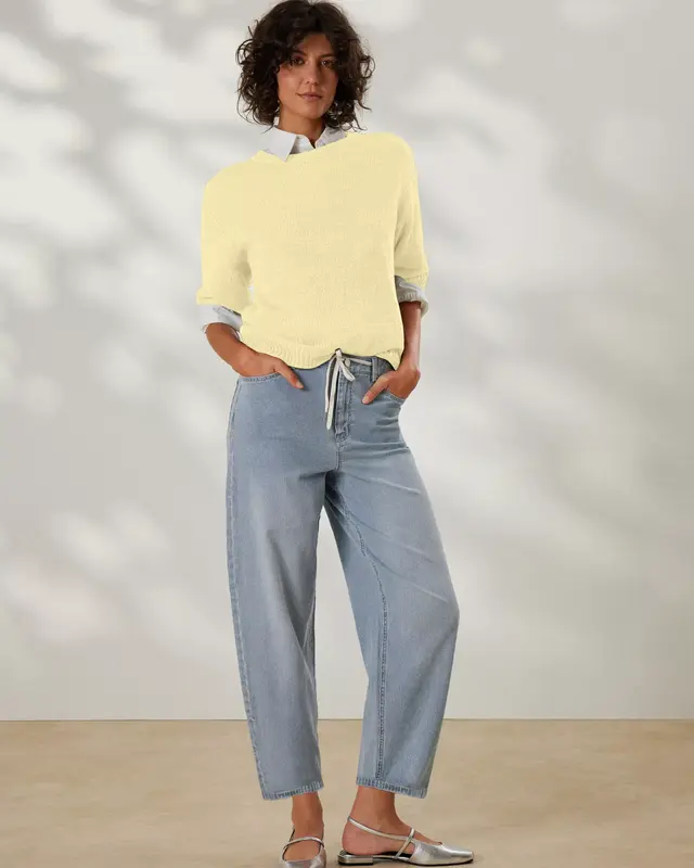 S. Oliver Barrel Pants, Striped - Blue