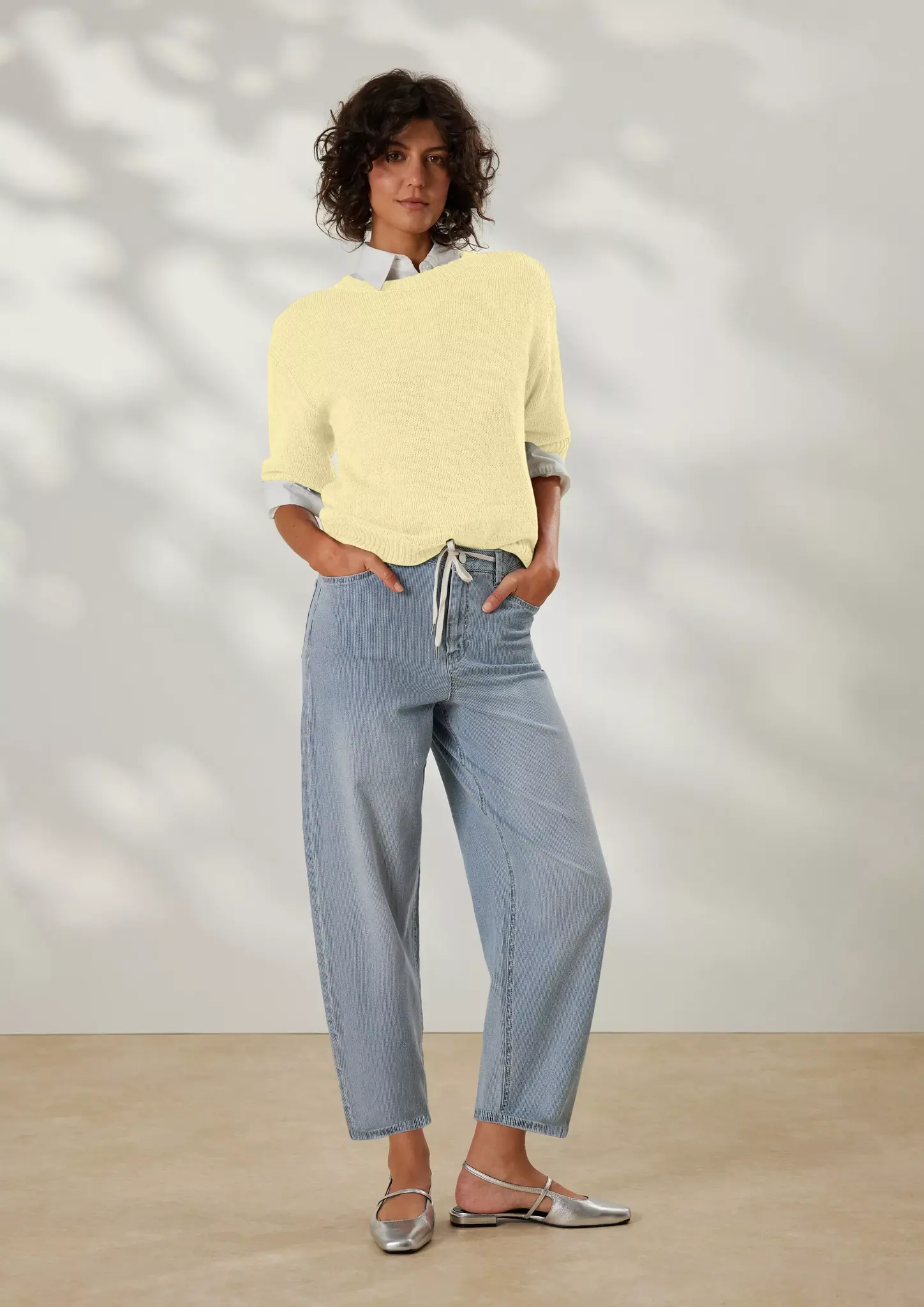 S. Oliver Barrel Pants, Striped - Blue