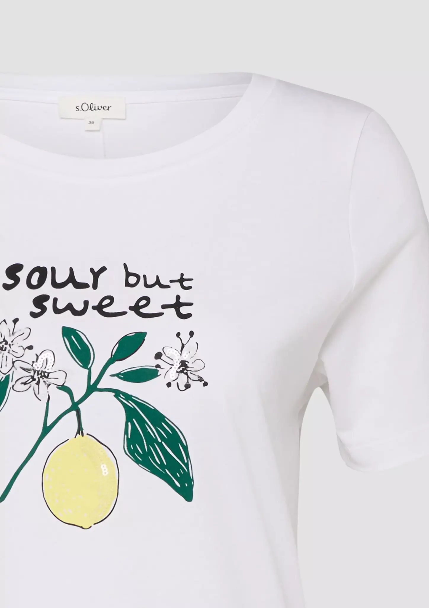 S. Oliver T-Shirt met Pailletten - White