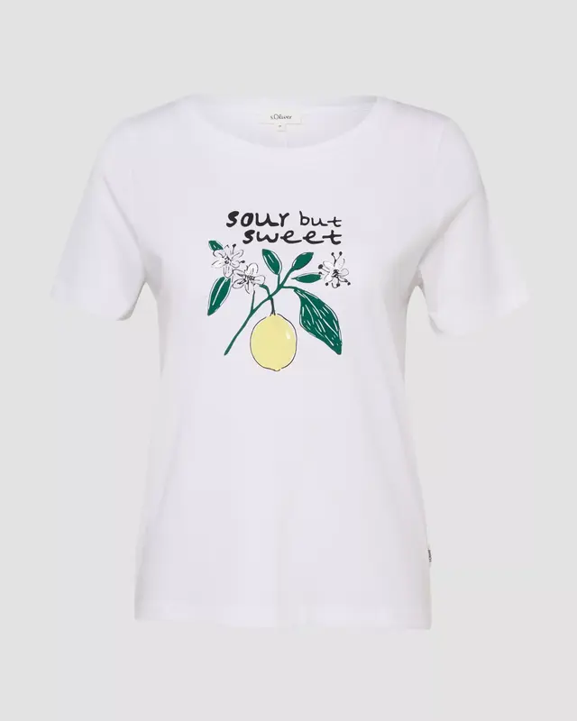 S. Oliver T-Shirt mit Frontprint - White