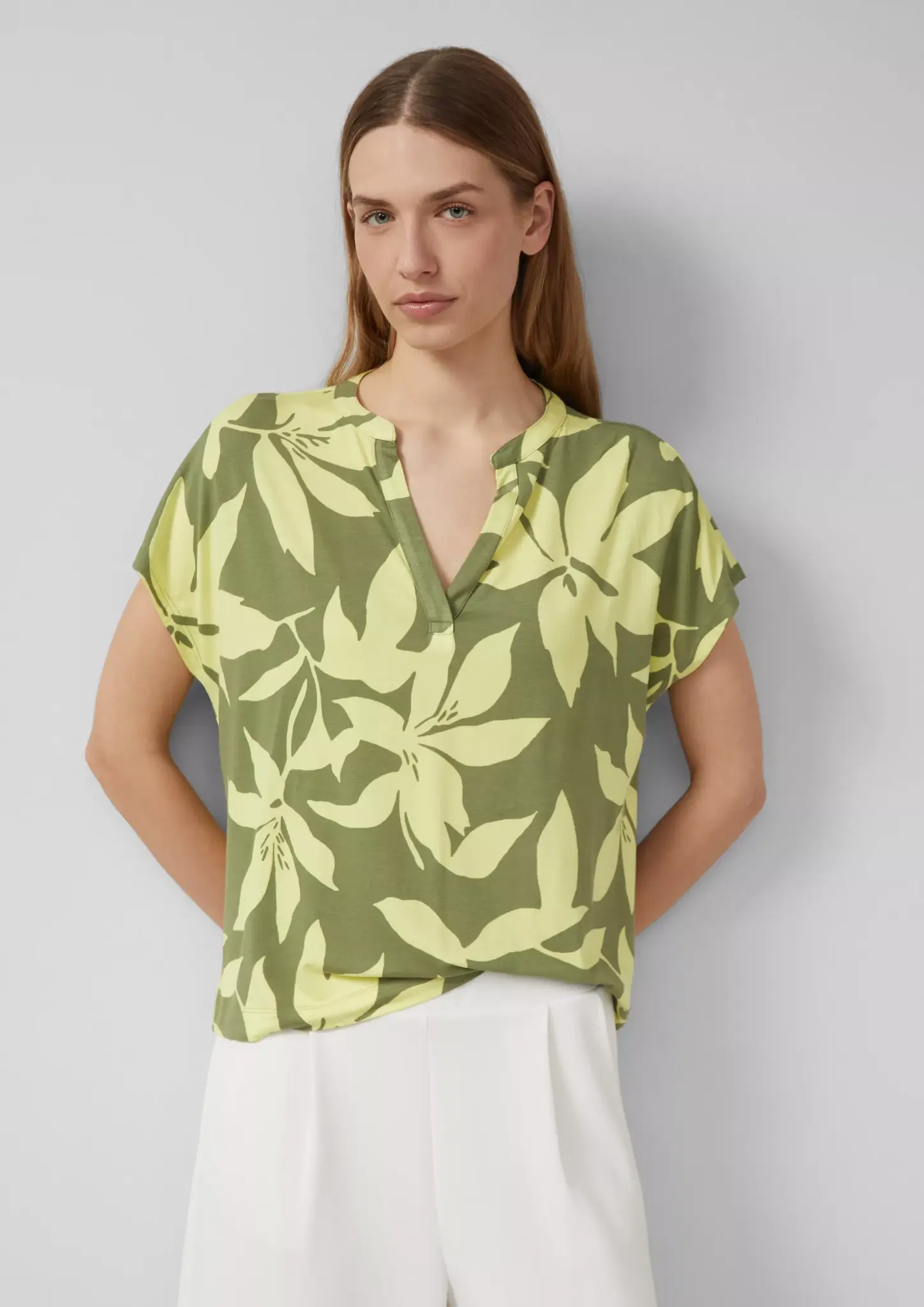 S. Oliver Print T-Shirt - Olive Green