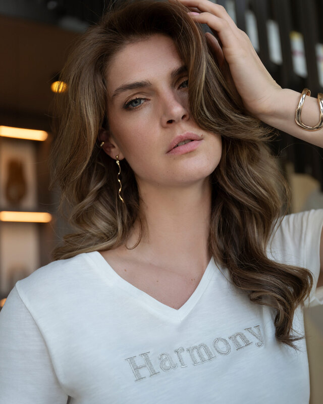 Elvira Collections T-Shirt Harmony - Off White - Silver