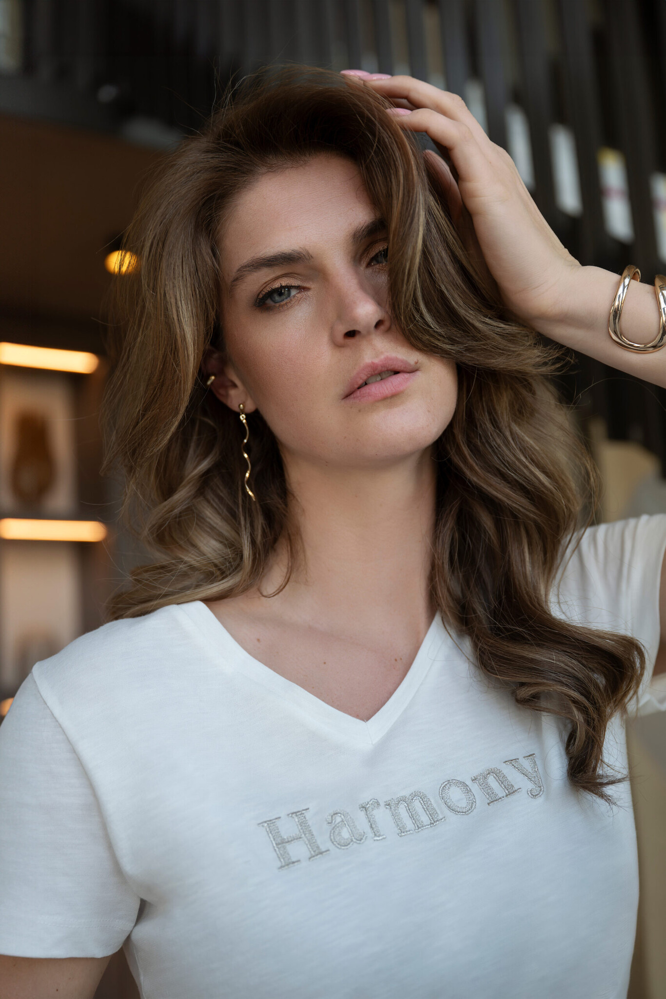 Elvira Collections T-Shirt Harmony - Off White - Silver