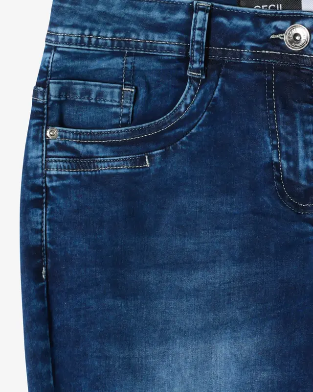 Cecil 3/4-Jeans Scarlett - Mid Blue Used Wash