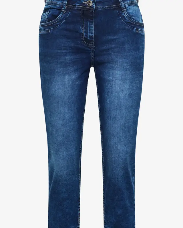 Cecil 3/4-Jeans Scarlett - Mid Blue Used Wash