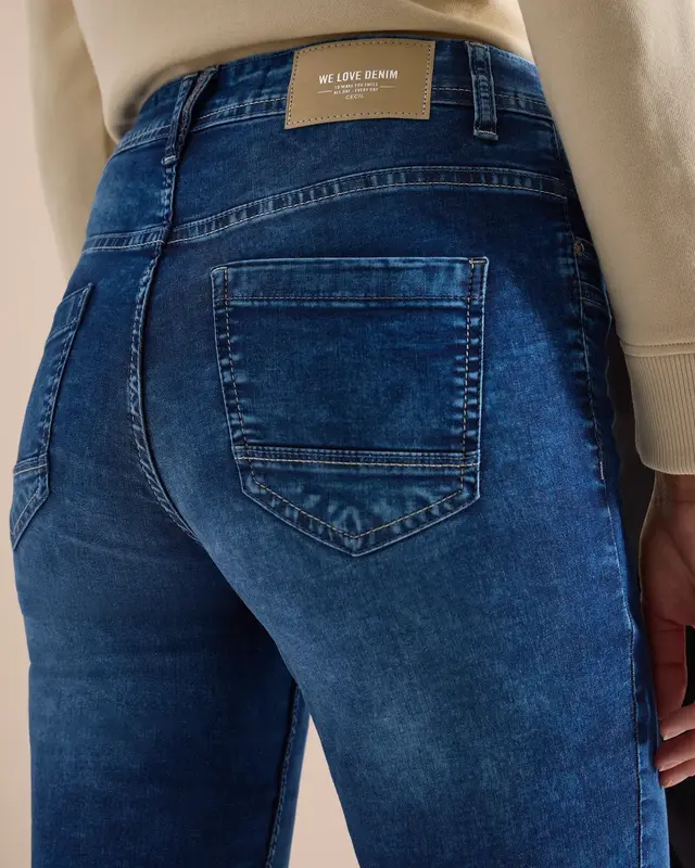 Cecil 3/4-Jeans Scarlett - Mid Blue Used Wash