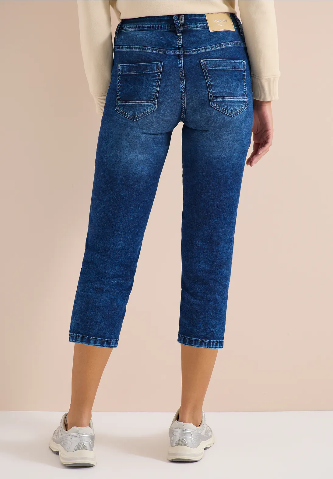 Cecil 3/4-Jeans Scarlett - Mid Blue Used Wash