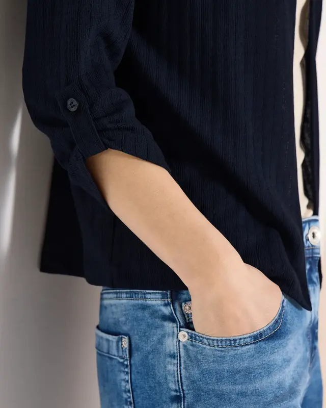 Cecil Vest Gebreide Look - Universal Blue