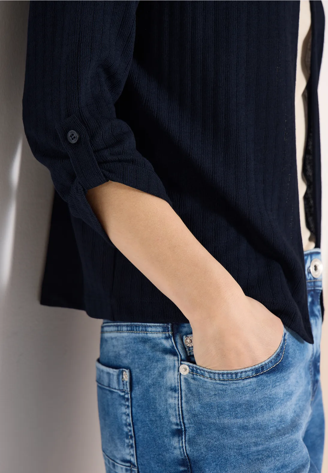 Cecil Vest Gebreide Look - Universal Blue