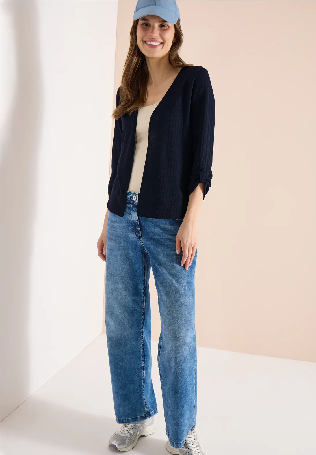 Cecil Cardigan Strick Optik - Universal Blue