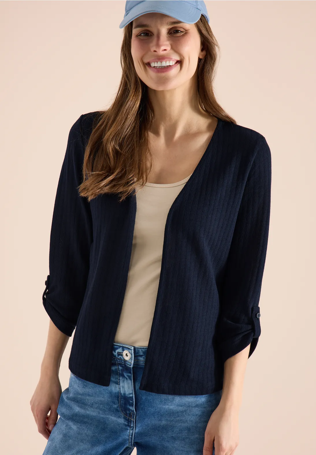 Cecil Cardigan Knit Look - Universal Blue