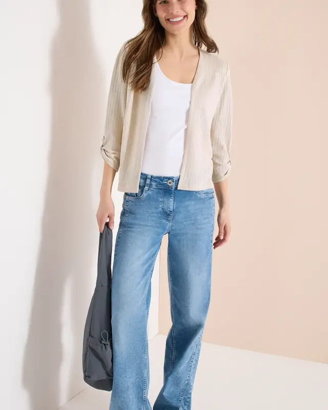 Cecil Vest Gebreide Look - Pearl Beige