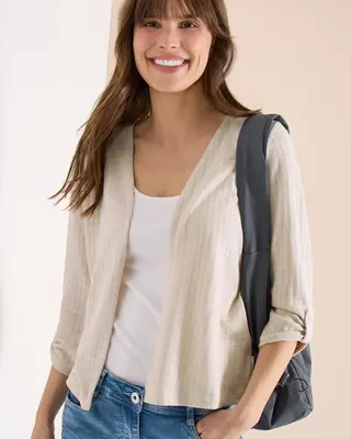 Cecil Vest Gebreide Look - Pearl Beige