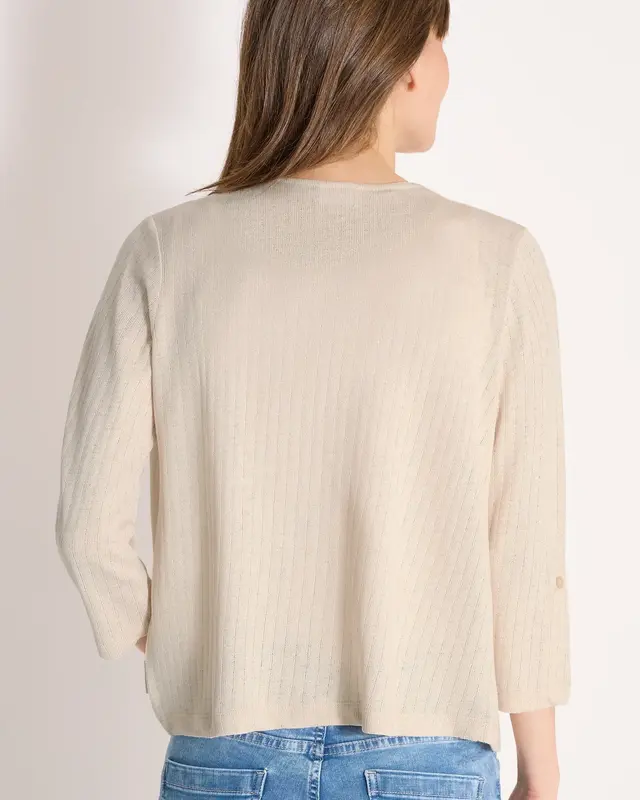 Cecil Cardigan Strick Optik - Pearl Beige