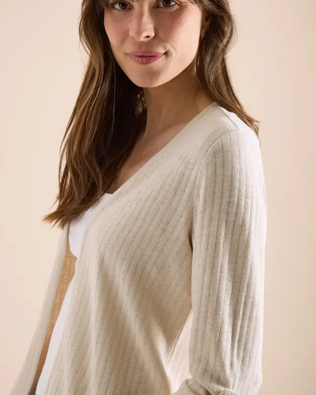 Cecil Vest Gebreide Look - Pearl Beige