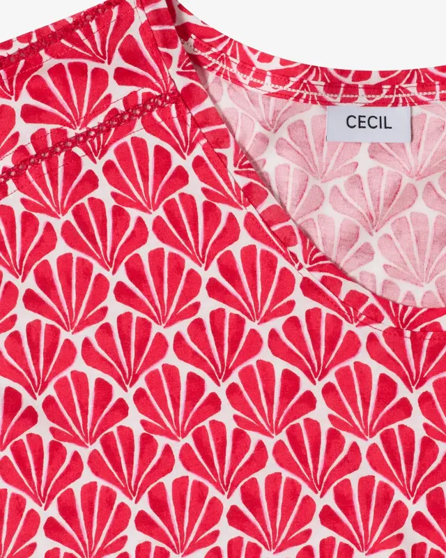 Cecil Print Shirt - Glazed Apple Red