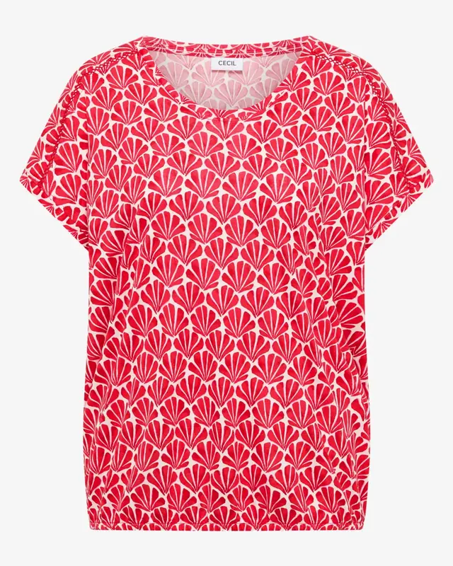 Cecil Print Shirt - Glazed Apple Red