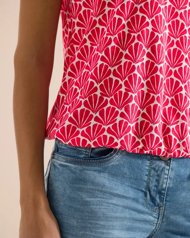 Cecil Print Shirt - Glazed Apple Red