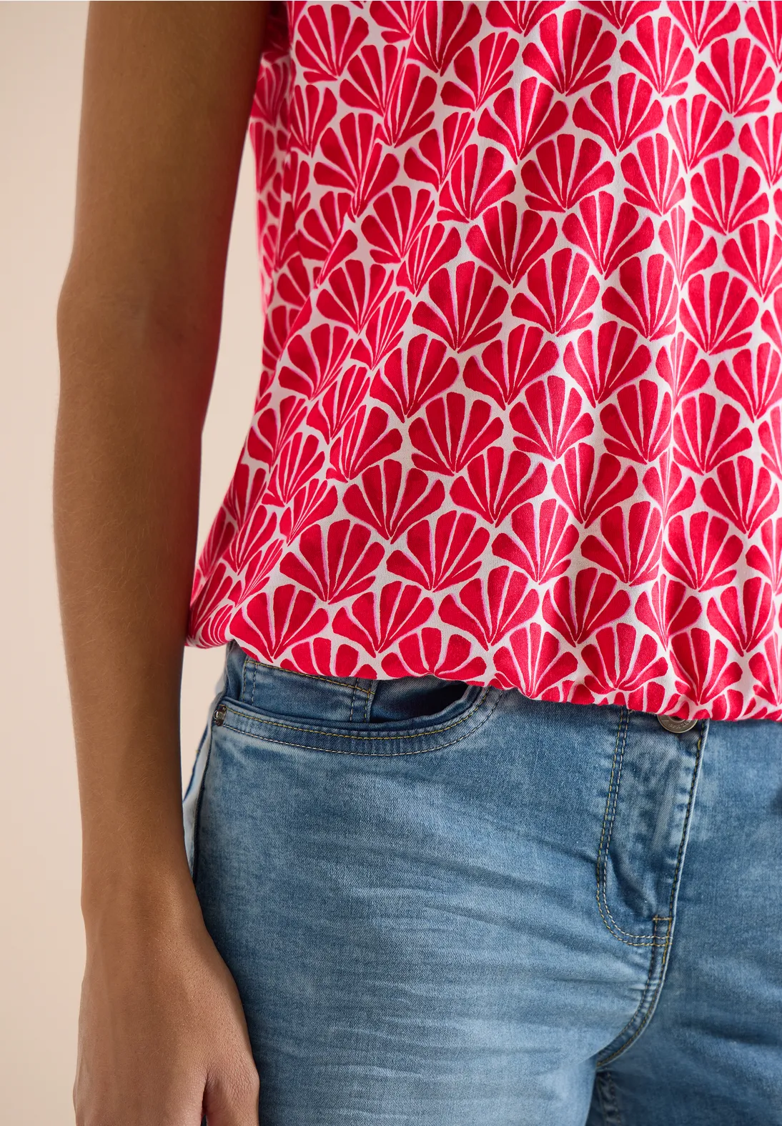 Cecil Print Shirt - Glazed Apple Red