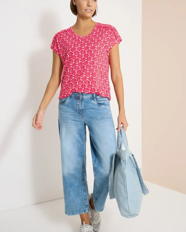 Cecil Print Shirt - Glazed Apple Red