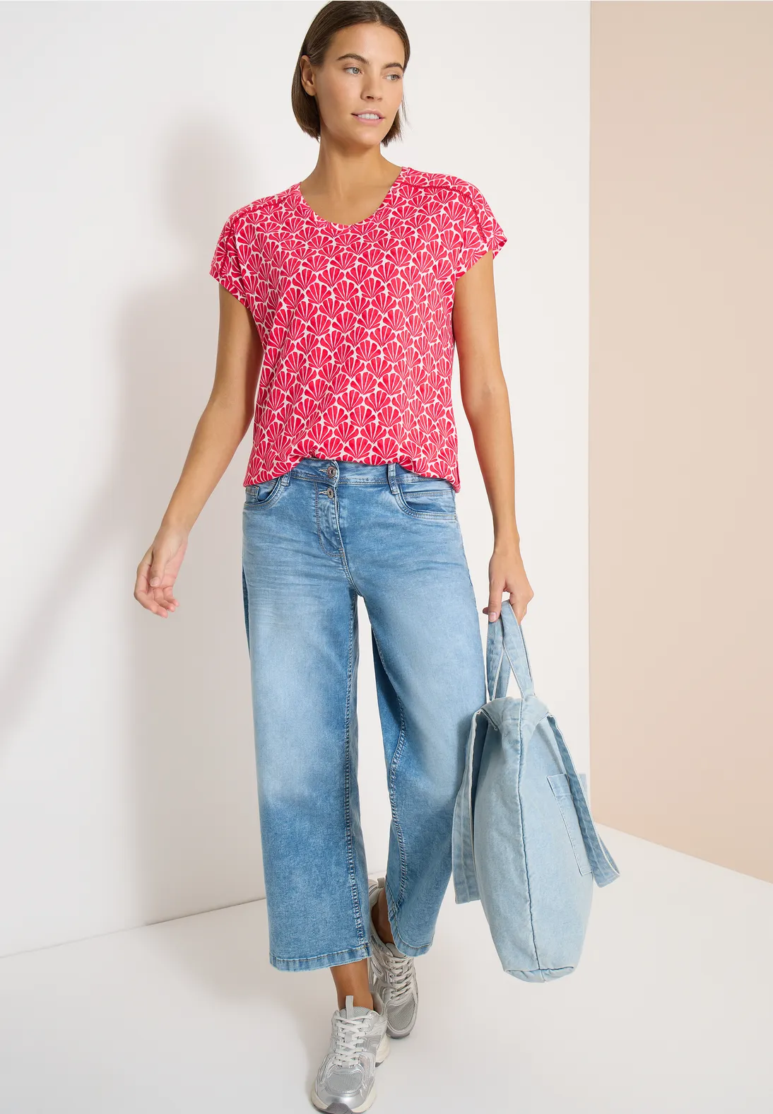 Cecil Print Shirt - Glazed Apple Red