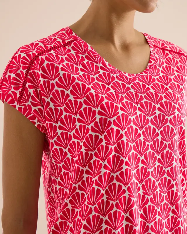 Cecil Print Shirt - Glazed Apple Red