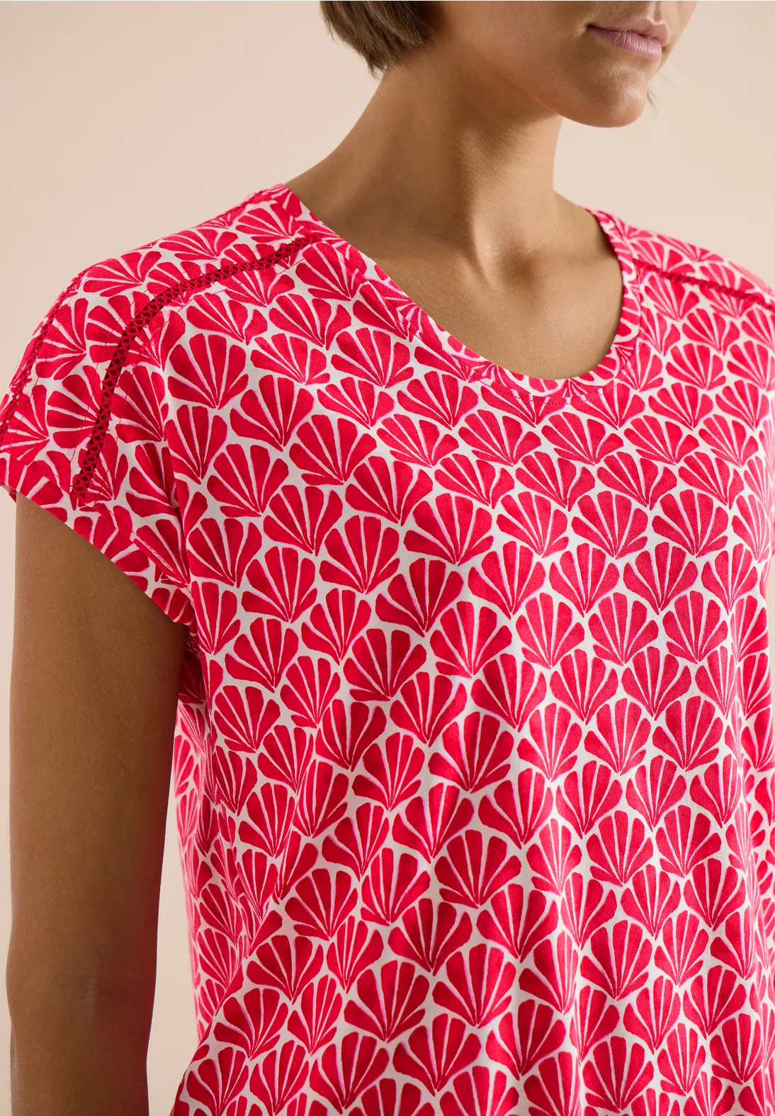 Cecil Print Shirt - Glazed Apple Red