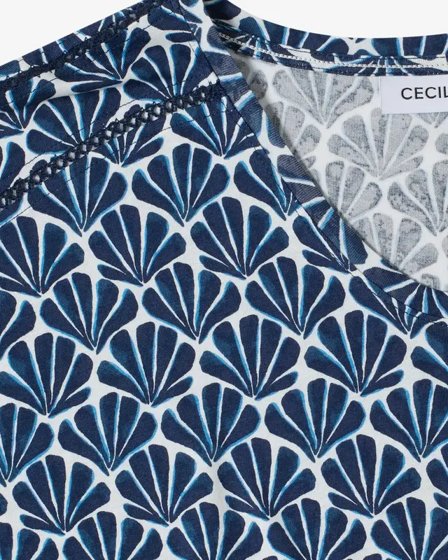 Cecil Print Shirt - Universal Blue