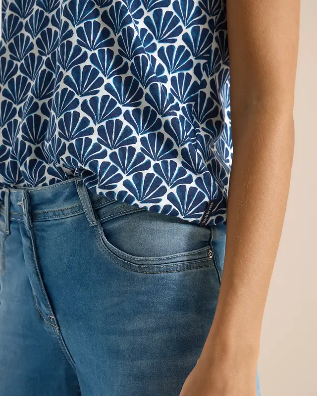 Cecil Print Shirt - Universal Blue