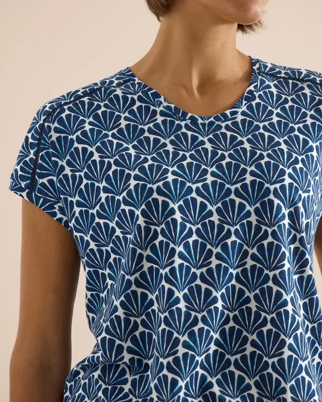 Cecil Print Shirt - Universal Blue