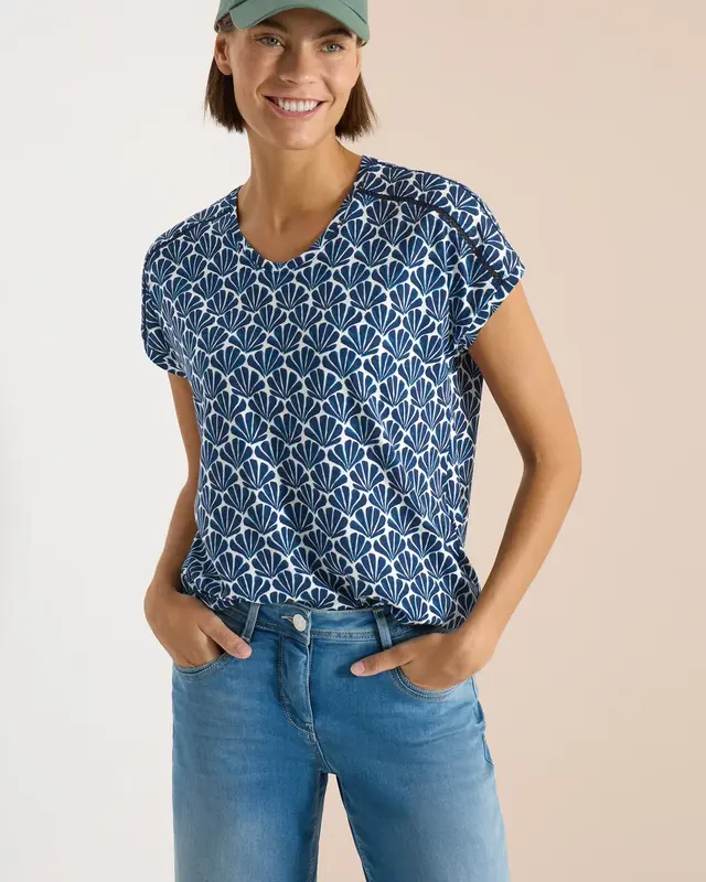 Cecil Print Shirt - Universal Blue