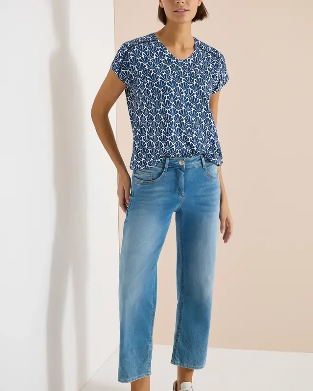 Cecil Print Shirt - Universal Blue