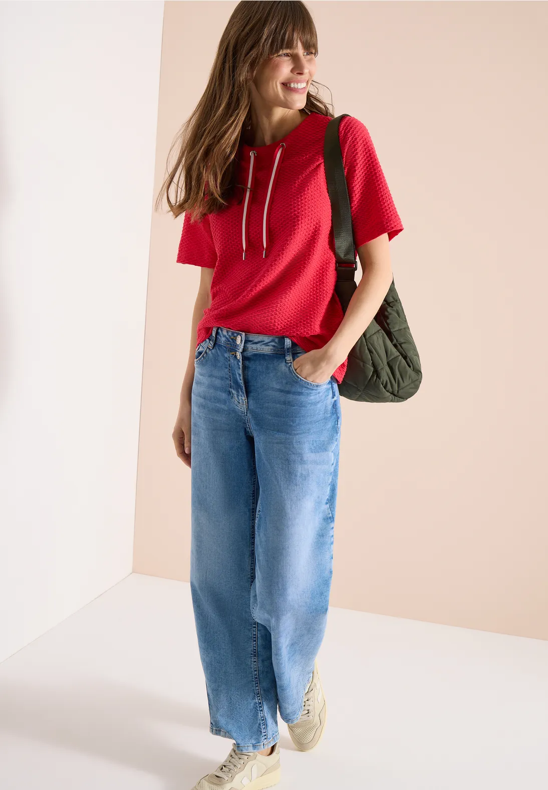 Cecil Struktur Shirt - Glazed Apple Red