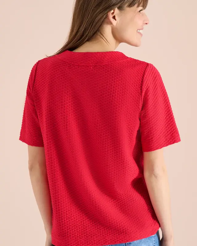 Cecil Struktur Shirt - Glazed Apple Red