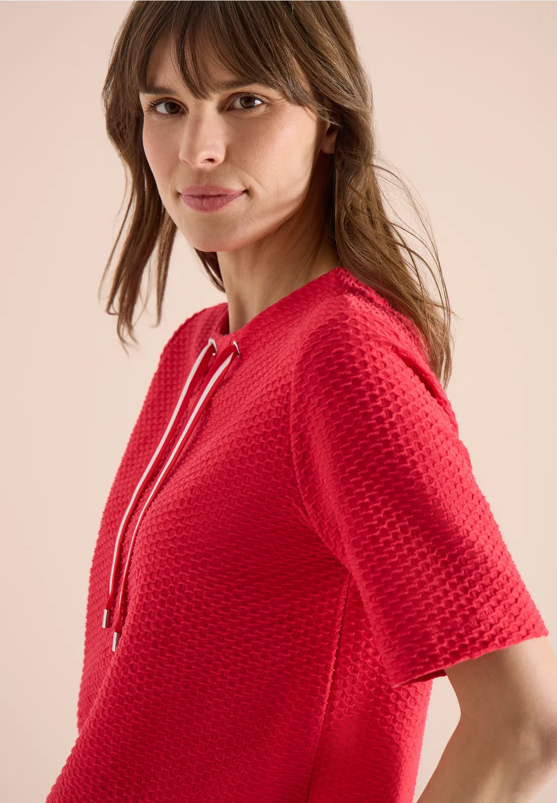 Cecil Struktur Shirt - Glazed Apple Red