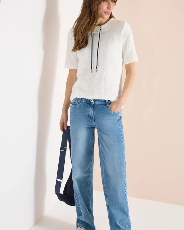 Cecil Structuur Shirt - Vanilla White