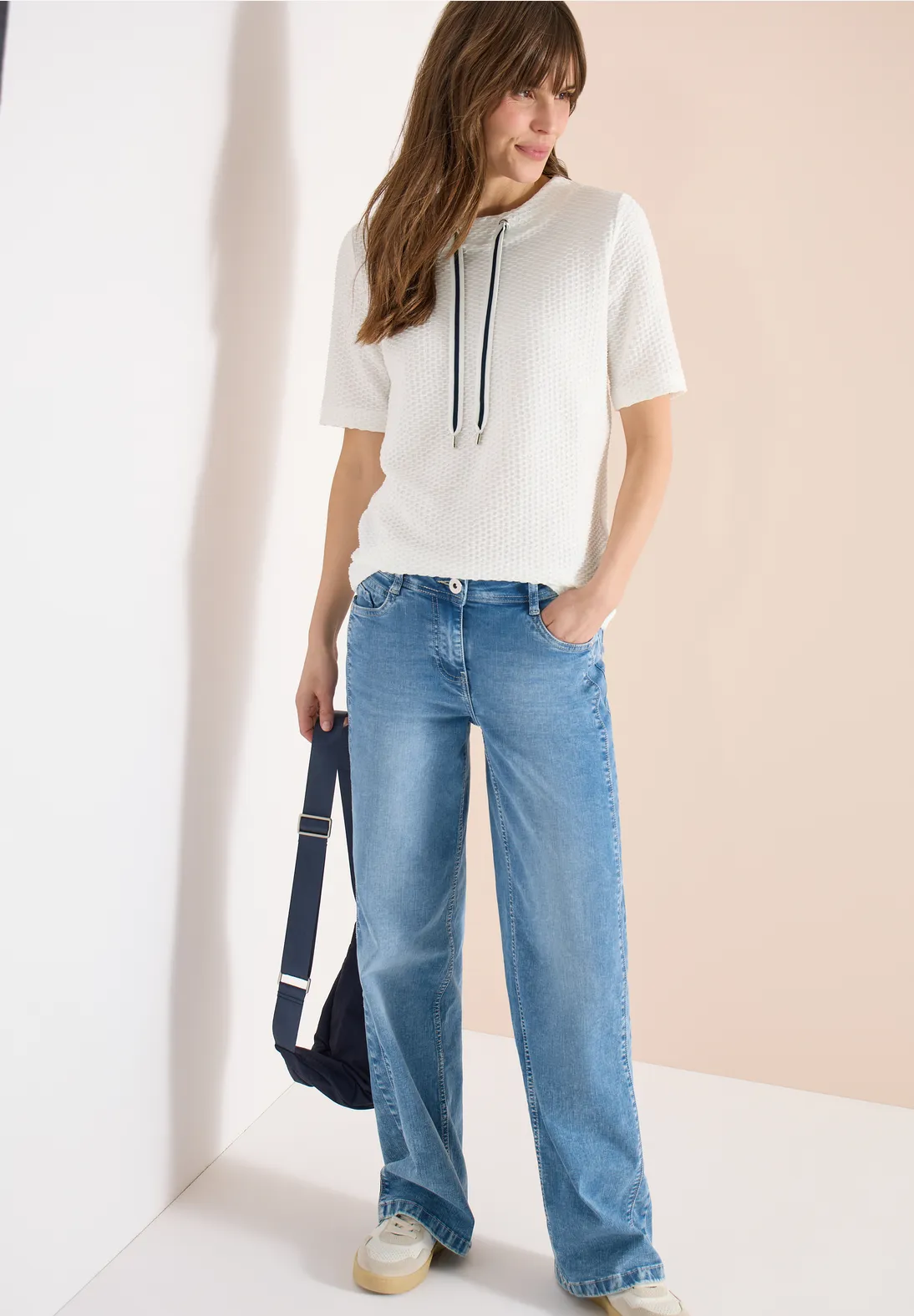 Cecil Structuur Shirt - Vanilla White