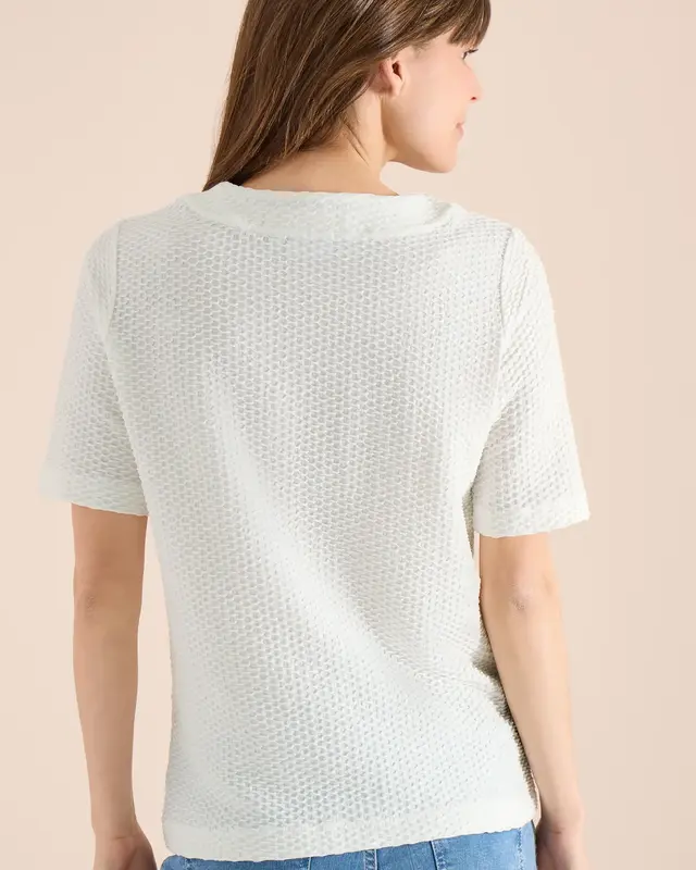 Cecil Structuur Shirt - Vanilla White