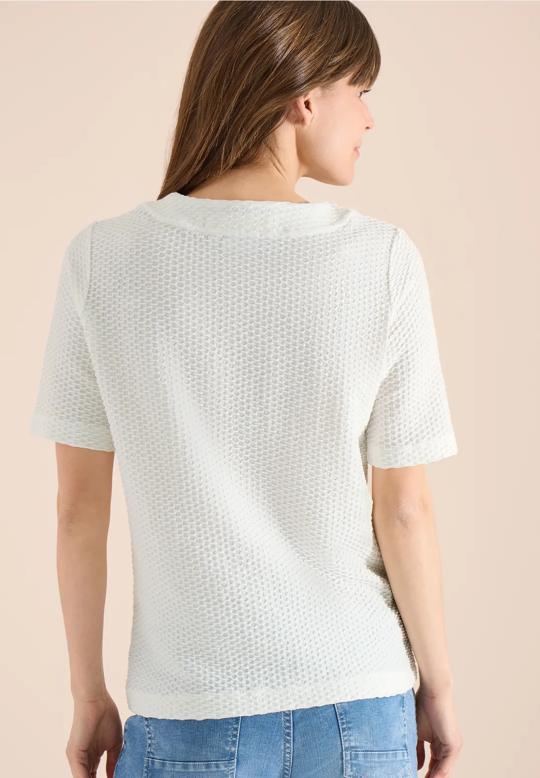 Cecil Structuur Shirt - Vanilla White