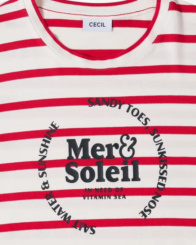 Cecil Gestreept Shirt - Glazed Apple Red