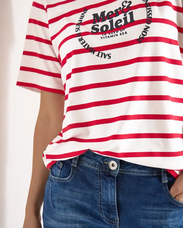 Cecil Gestreept Shirt - Glazed Apple Red