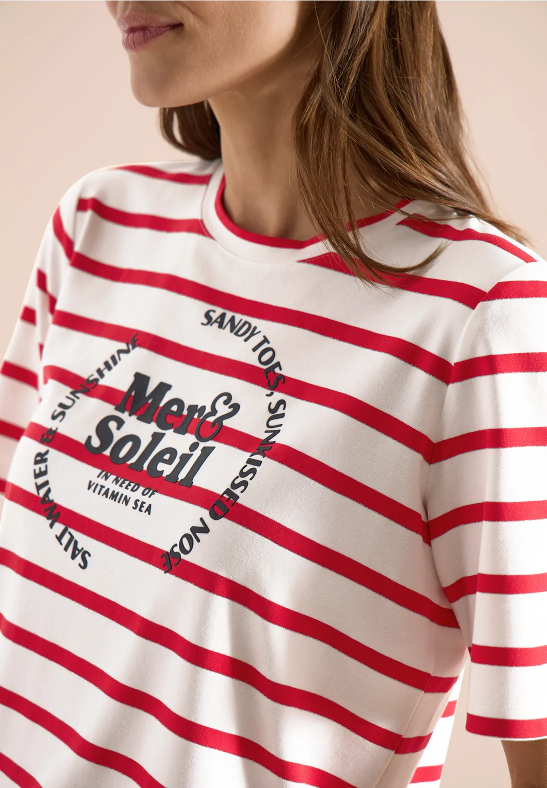 Cecil Gestreept Shirt - Glazed Apple Red