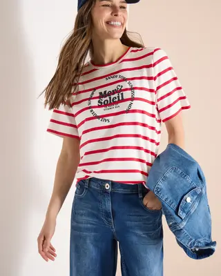 Cecil Striped Shirt - Glazed Apple Red