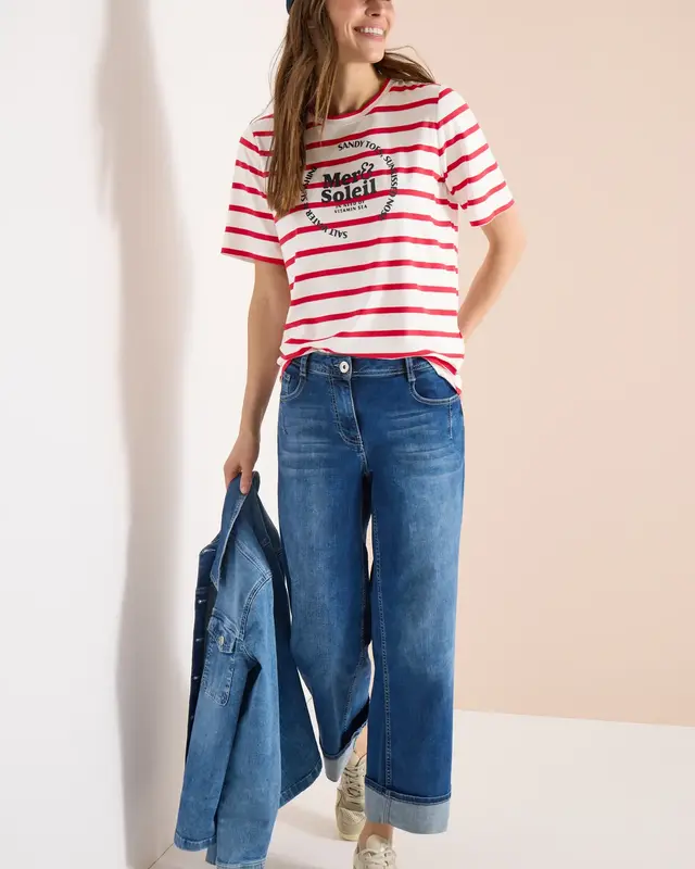 Cecil Striped Shirt - Glazed Apple Red