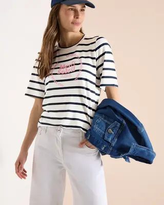 Cecil Gestreept Shirt - Universal Blue