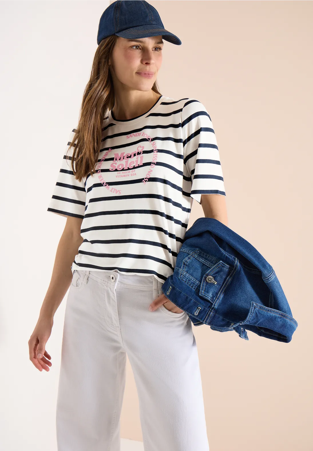 Cecil Gestreept Shirt - Universal Blue