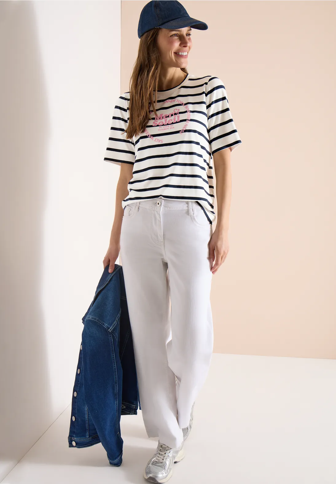 Cecil Gestreept Shirt - Universal Blue