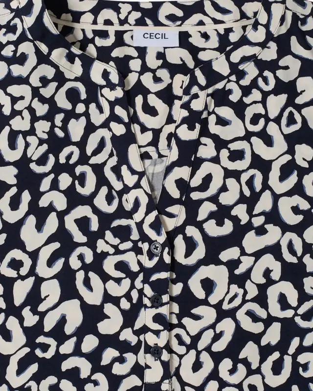 Cecil Blouse met Leo Patroon - Universal Blue